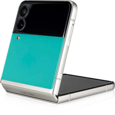 Aqua Blue Blue Solid Galaxy Z Flip3 5G Skin